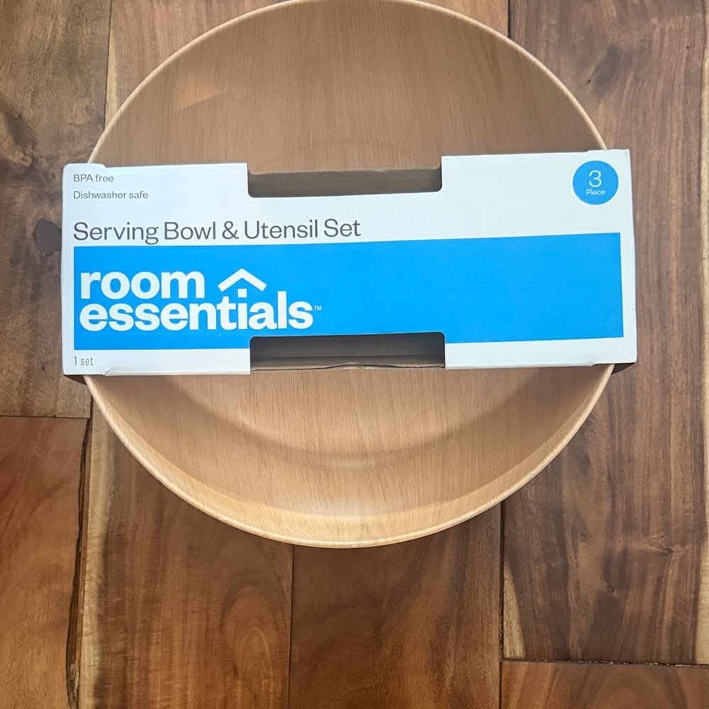Room Essentials Natural Wood-Tone Serving Bowl Set